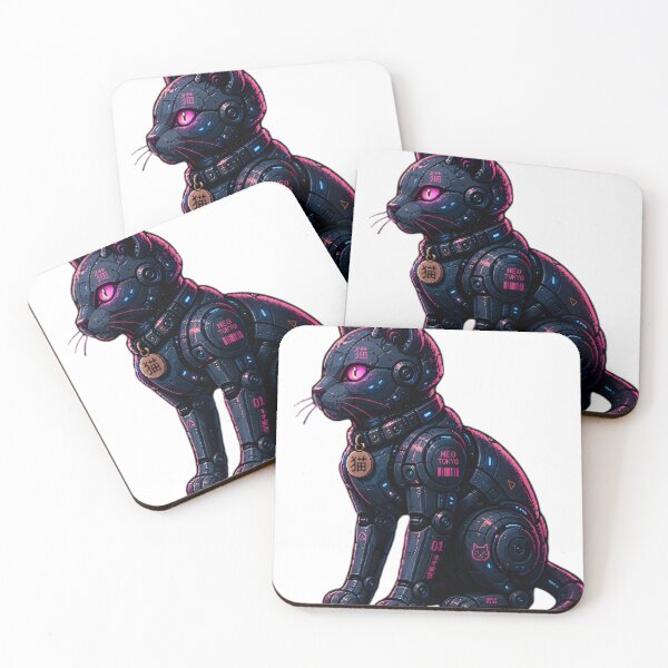 Item preview, Neo Tokyo Mechanical Cat | Cyberpunk Pixel Art Robot Cat designed and sold by Neo Tokio.