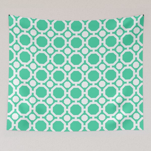 Item preview, Eucalyptus & white geometric pattern designed and sold by Mint + Midnight.