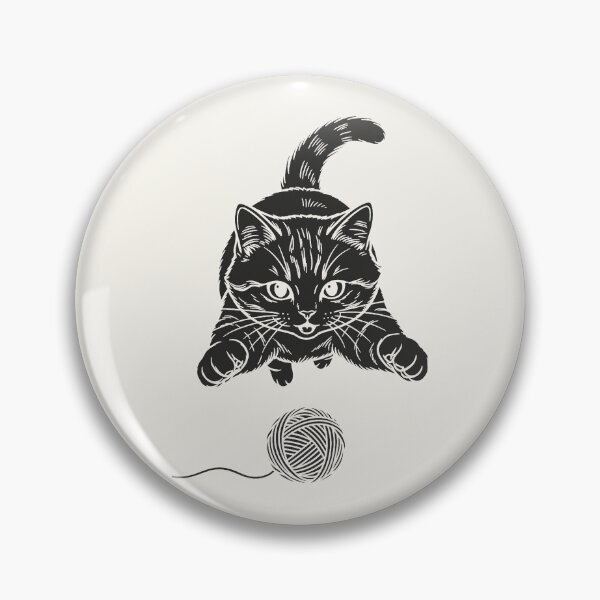 Item preview, Cat Pouncing on Yarn Ball - Black Silhouette designed and sold by sxtfejvseyn.