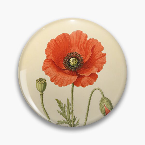Item preview, Antique Wild Poppy Vintage Botanical Illustration designed and sold by NuvoraNest.
