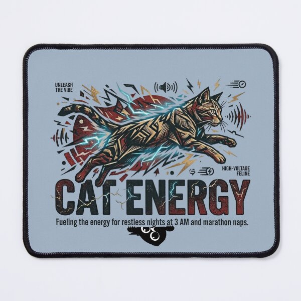Item preview, CAT ENERGY | HIGH VOLTAGE FELINE | FUNNY CAT T-SHIRT designed and sold by LowBatteryStudio ⭐.
