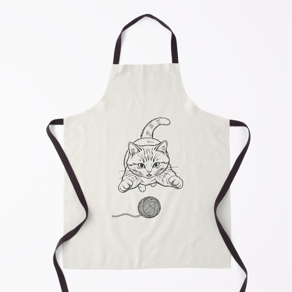 Item preview, Cat Pouncing on Yarn Ball - Black Line Art designed and sold by sxtfejvseyn.