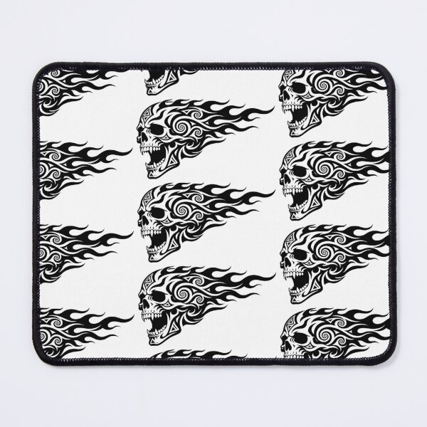 Item preview, Stealth Blackout Tribal Flaming Skull Art designed and sold by Skulls & Calaveras.