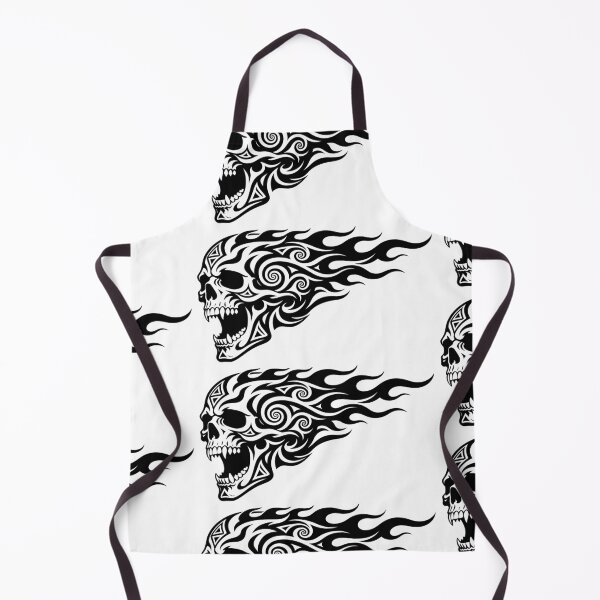 Item preview, Stealth Blackout Tribal Flaming Skull Art designed and sold by Skulls & Calaveras.
