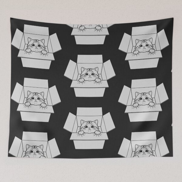 Item preview, Cat Stuck in Cardboard Box - White Silhouette designed and sold by sxtfejvseyn.