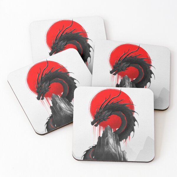 Item preview, Crimson Sun Dragon – Dark Fantasy Minimalist Art designed and sold by Ola-urb.