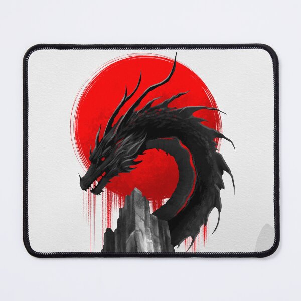 Item preview, Crimson Sun Dragon – Dark Fantasy Minimalist Art designed and sold by Ola-urb.
