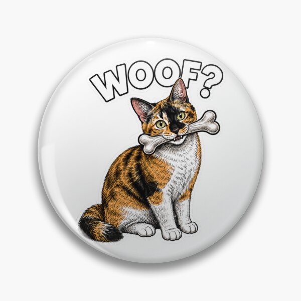 Item preview, Woof? Funny Calico Cat With Dog Bone designed and sold by PierniksWorld.
