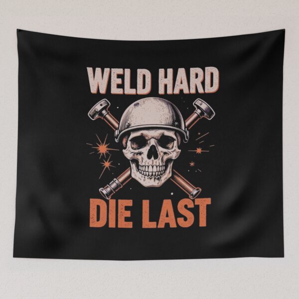 Item preview, Weld Hard Die Last Skull Welder T-Shirt | Welding Helmet Skeleton Graphic Tee designed and sold by LabCore.