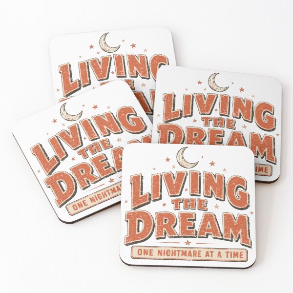 Item preview, Living The Dream One Nightmare At A Time Vintage Retro Typography designed and sold by Region.