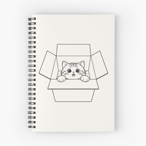 Item preview, Cat in Cardboard Box - Black Line Art designed and sold by sxtfejvseyn.