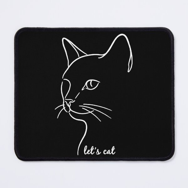 Item preview, White minimalist Cat Line Art White Outline Design designed and sold by Contrast-Factory.