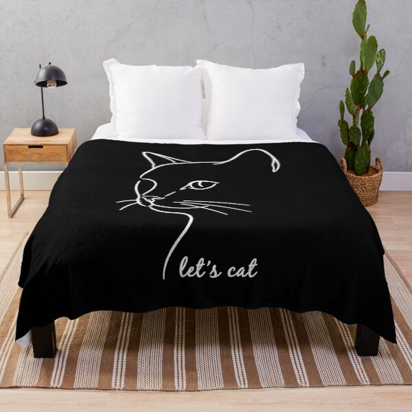 Item preview, White minimalist Cat Line Art White Outline Design designed and sold by Contrast-Factory.