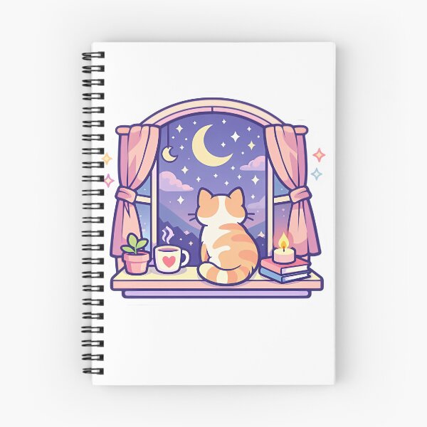 Item preview, ⁠Cozy Aesthetic LoFi Window View Anime Cat Sticker designed and sold by MIROUZ2000.