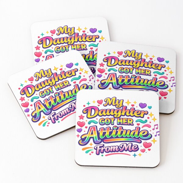 Item preview, My Daughter Got Her Attitude From Me Rainbow Funny Mom Quote Design designed and sold by MerchlyMike.