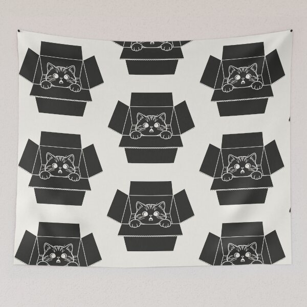 Item preview, Cat in Cardboard Box - Black Silhouette designed and sold by sxtfejvseyn.