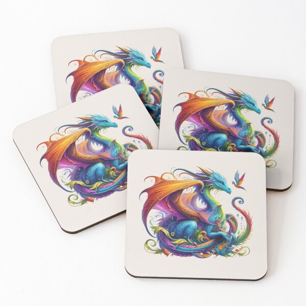 Item preview, Rainbow fantasy dragon designed and sold by NerdiPop.