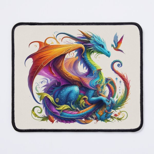 Item preview, Rainbow fantasy dragon designed and sold by NerdiPop.