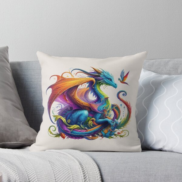 Item preview, Dragón de fantasía arcoíris designed and sold by NerdiPop.