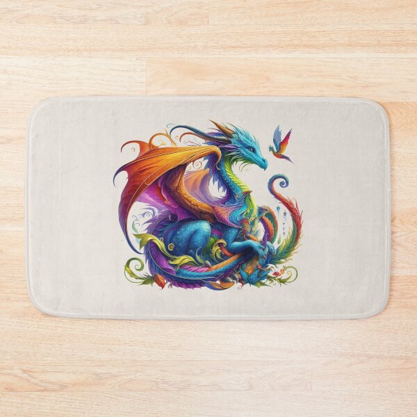 Item preview, Rainbow fantasy dragon designed and sold by NerdiPop.