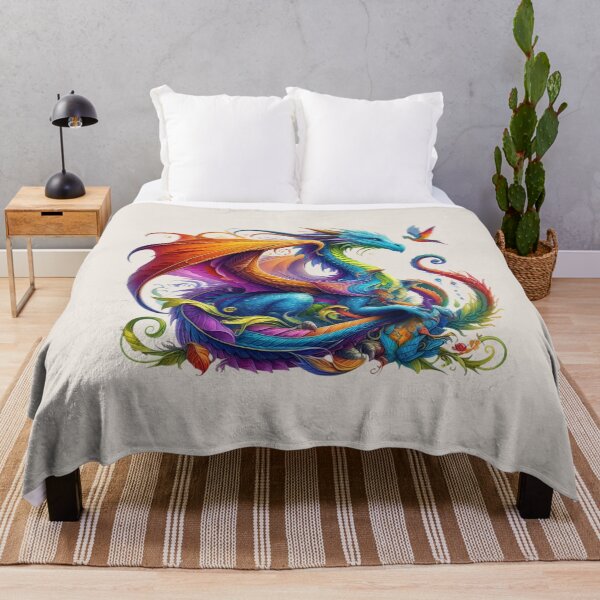 Item preview, Rainbow fantasy dragon designed and sold by NerdiPop.
