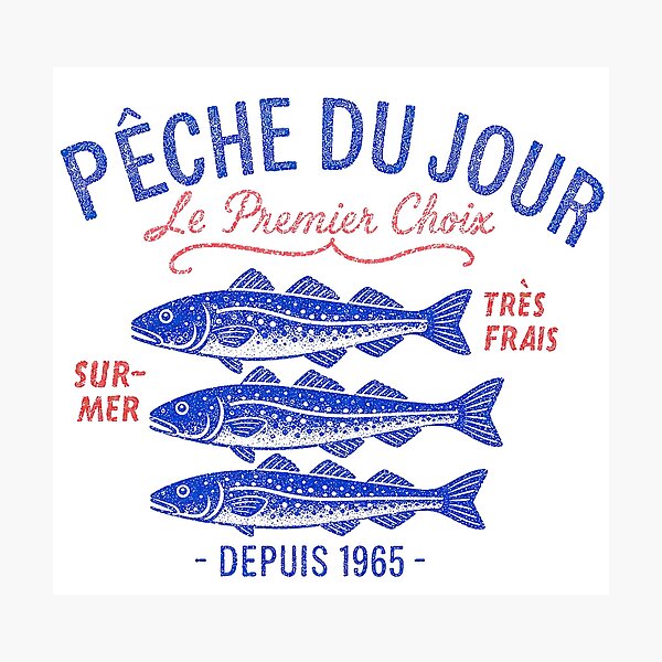 Item preview, Pêche du Jour Atlantic Cod – Vintage French Seaside Design designed and sold by NewNomads.