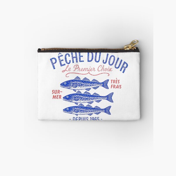 Aperçu de l'œuvre Morue franche Pêche du Jour – Design vintage de bord de mer français créée et vendue par NewNomads.
