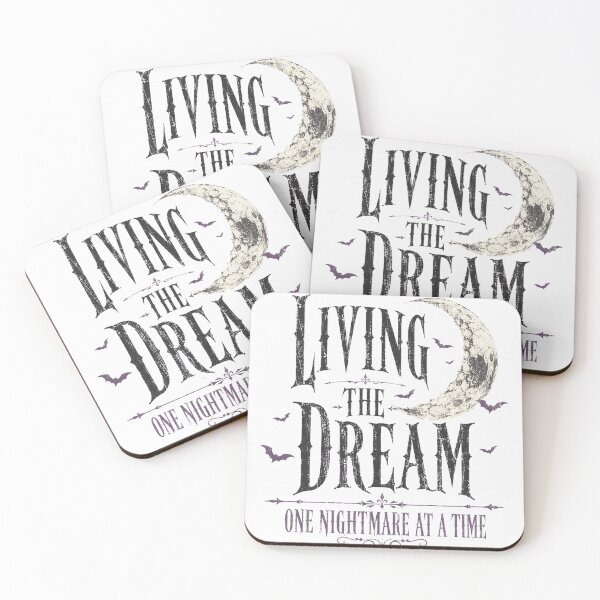 Item preview, Living The Dream One Nightmare At A Time Gothic Moon Typography designed and sold by Region.