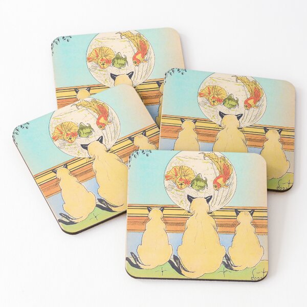 Item preview, Vintage Illustration of Cats Watching Fish designed and sold by LiszaB.