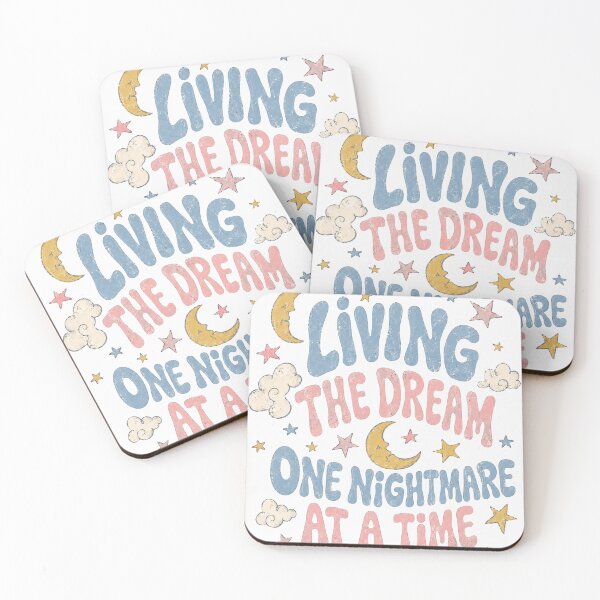 Item preview, Living The Dream One Nightmare At A Time Celestial Retro Typography designed and sold by Region.