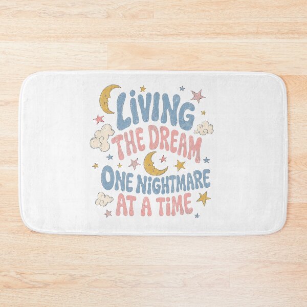 Item preview, Living The Dream One Nightmare At A Time Celestial Retro Typography designed and sold by Region.