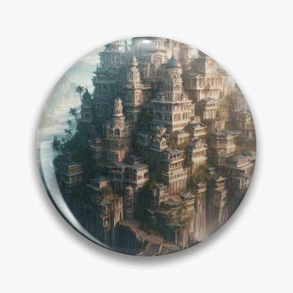Item preview, Ancient Cliffside Castle | Fantasy Ocean Citadel | Lost World Architecture designed and sold by IRON SIREN.