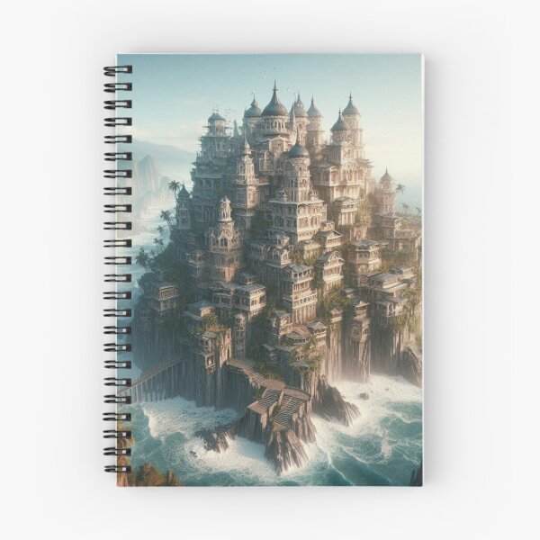 Item preview, Ancient Cliffside Castle | Fantasy Ocean Citadel | Lost World Architecture designed and sold by IRON SIREN.