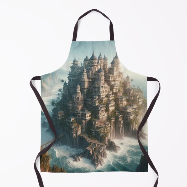 Item preview, Ancient Cliffside Castle | Fantasy Ocean Citadel | Lost World Architecture designed and sold by IRON SIREN.