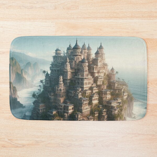 Item preview, Ancient Cliffside Castle | Fantasy Ocean Citadel | Lost World Architecture designed and sold by IRON SIREN.