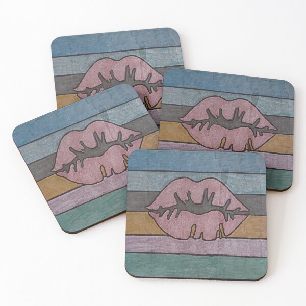 Item preview, Pastel Rainbow Lips Retro Aesthetic Kiss Art designed and sold by ArtbyAudrey412.