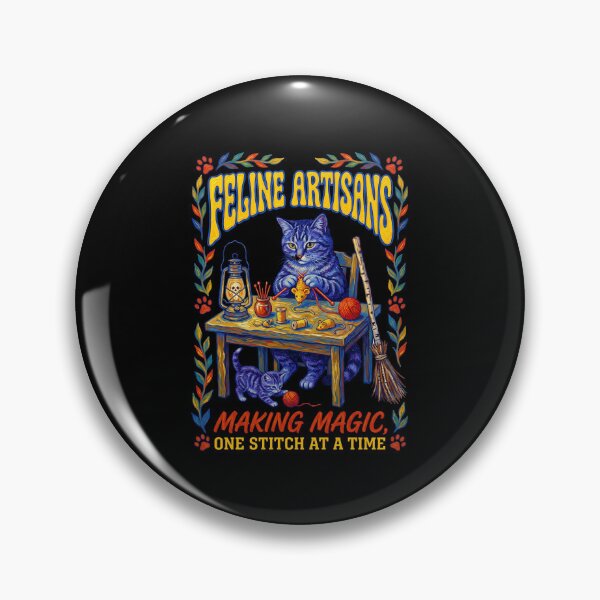 Item preview, Feline Artisans Making Magic Cat Sewing   designed and sold by TeeARTHY.
