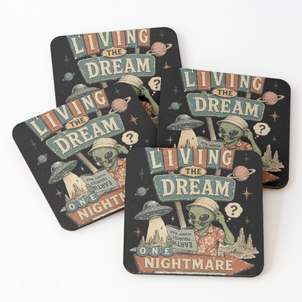 Item preview, Living The Dream One Nightmare At A Time Funny Alien Tourist designed and sold by Region.