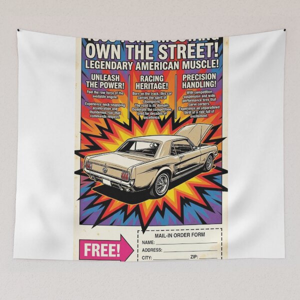 Item preview, 1965 Ford Mustang Own The Street - Poster designed and sold by youvebeenframed.shop.