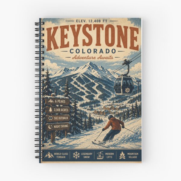 Artikelvorschau, Skigebiet Keystone, Colorado | Illustration eines alpinen Abenteuerberges entworfen und verkauft von CosmicAnomaly.