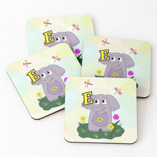 Item preview, Cute Purple Elephant Letter E - Animal Alphabet for Kids Nursery Decor designed and sold by illeN-Art-World.