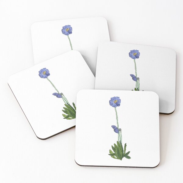 Item preview, Himalayan blue poppy handembroidery designed and sold by Alsa-Hand Embroidery.