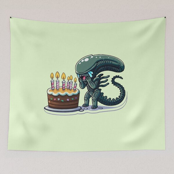 Item preview, Xenomorph Alien Happy Birthday designed and sold by NerdiPop.
