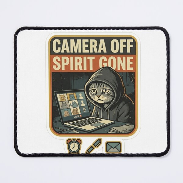 Item preview, Camera Off Spirit Gone Cat – Funny Remote Work Meme designed and sold by Dada-arts.