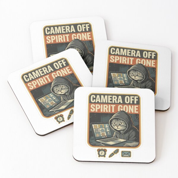 Item preview, Camera Off Spirit Gone Cat – Funny Remote Work Meme designed and sold by Dada-arts.