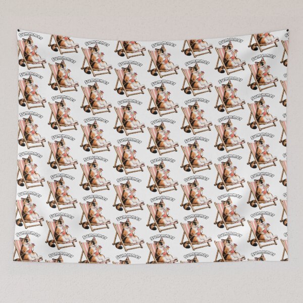 Item preview, Summer Calico Cat Relaxing With Cocktail designed and sold by PierniksWorld.