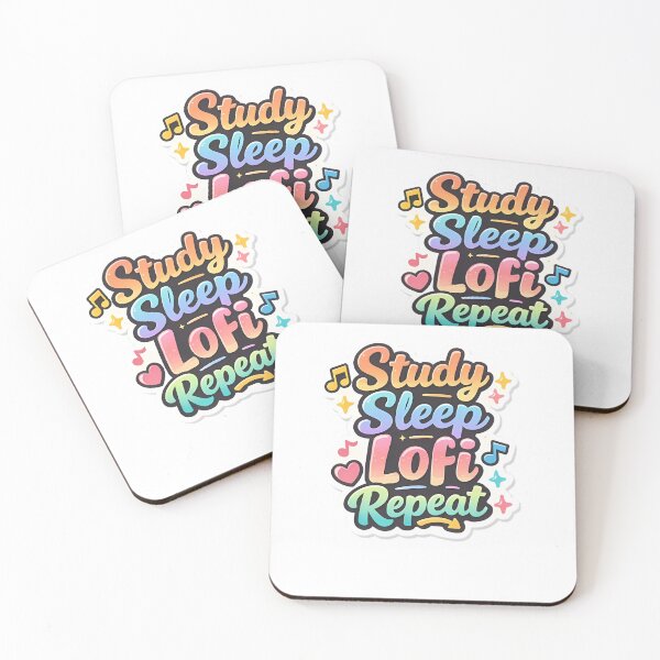 Item preview, ⁠Study Sleep Lofi Repeat Funny Student Quote Sticker designed and sold by MIROUZ2000.