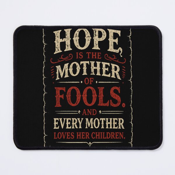 Item preview, Funny Hope Is The Mother Of Fools Sarcastic Vintage Quote designed and sold by Claws & Chaos.