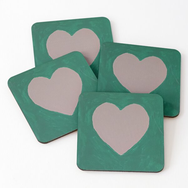 Item preview, Minimalist Tan Heart Green Background Art designed and sold by ArtbyAudrey412.