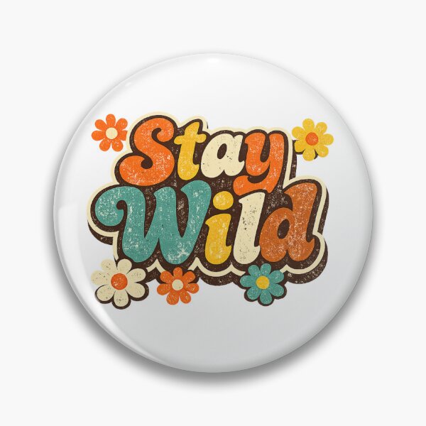 Item preview, Stay Wild Vintage 70s Retro Flower T-Shirt designed and sold by Saad Art.